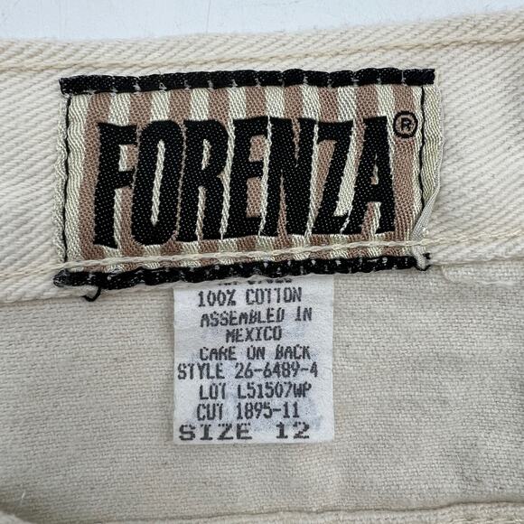 Vintage Forenza Ivory Denim Jeans Tapered Leg High Waisted 90s - Picture 3 of 9